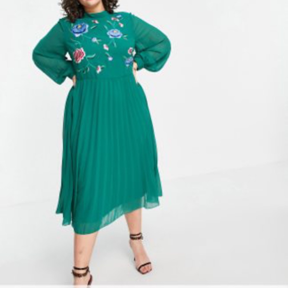 ASOS Curve Teal Midi Dress